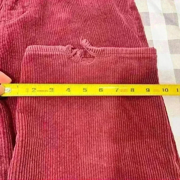 EMPYRE Relax Baggy Corduroy Pants 28 Burgundy Red Skateboard Y2K Inspire Hippie - Picture 10 of 11